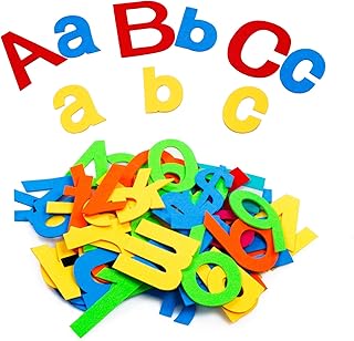 Toddlers Toys Felt-Alphabet Letters Numbers for Preschool Learning Activity with 107 Pieces ABC Upper Lower Case Letters, Numbers Children Felt Wall Sensory Activity Toys