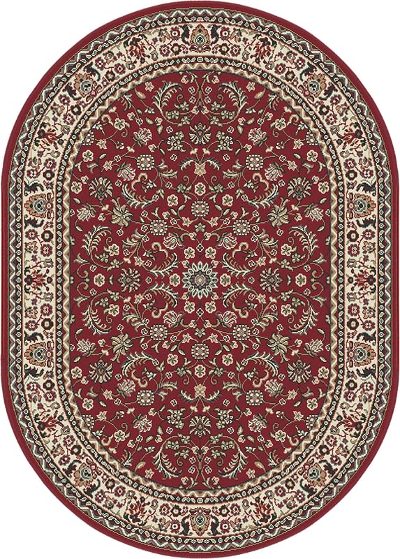 SrS Rugs® Luna Collection, Living Room Rugs, Hallway Runners, with Soft Smooth 8mm Pile. Contemporary Borders Design. 7 Colours, 9 Sizes (Classical Red Oval, 120cm x 170cm)