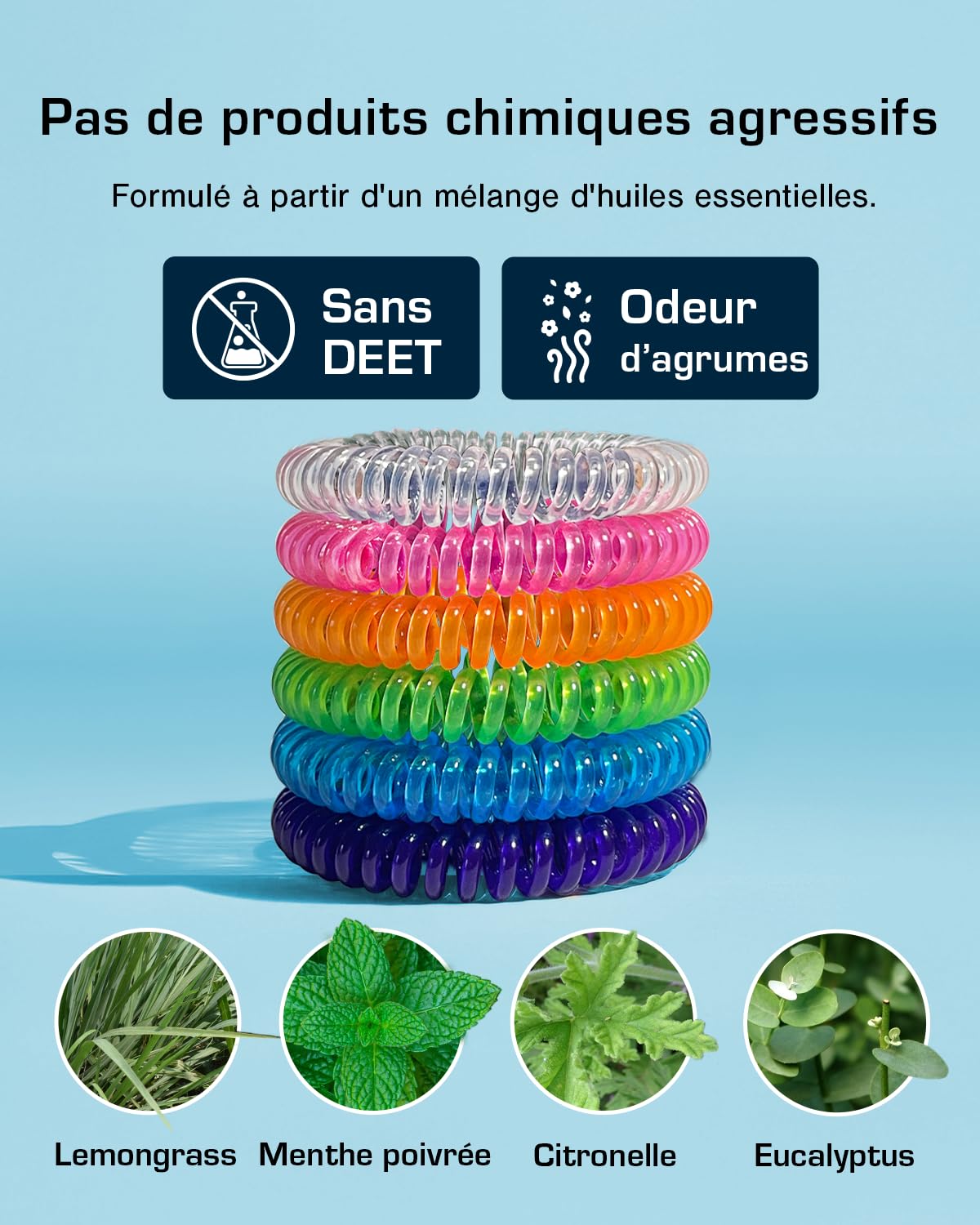 Parakito Bracelet Anti-Moustique Rechargeable Adulte Noir 1 Pièce