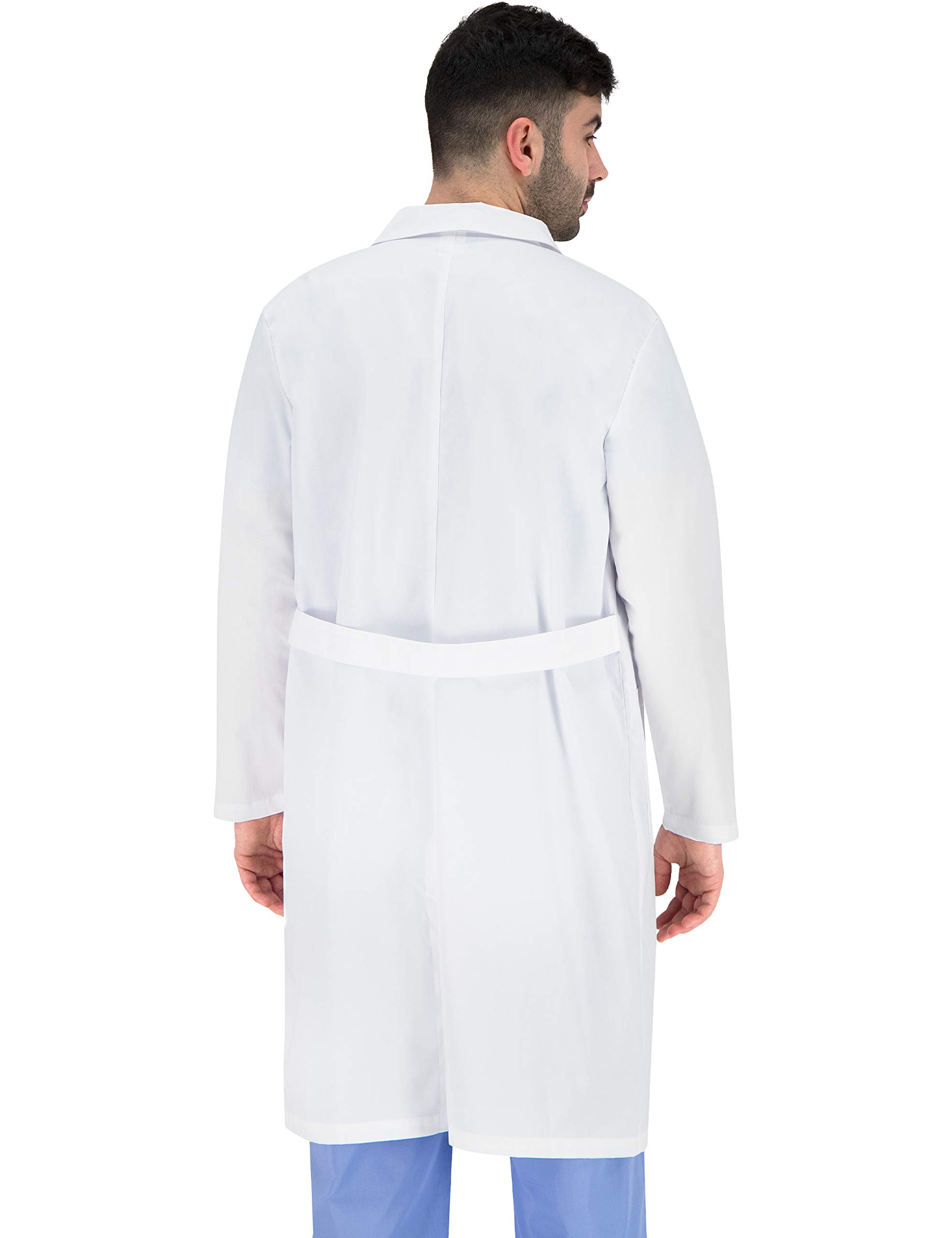 B-well Fabio Camice da Laboratorio Uomo Bianco Abbigliamento da Lavoro e Divise Camice Uomo Maniche Lunghe e 3 Tasche e Fissaggio con Bottoni