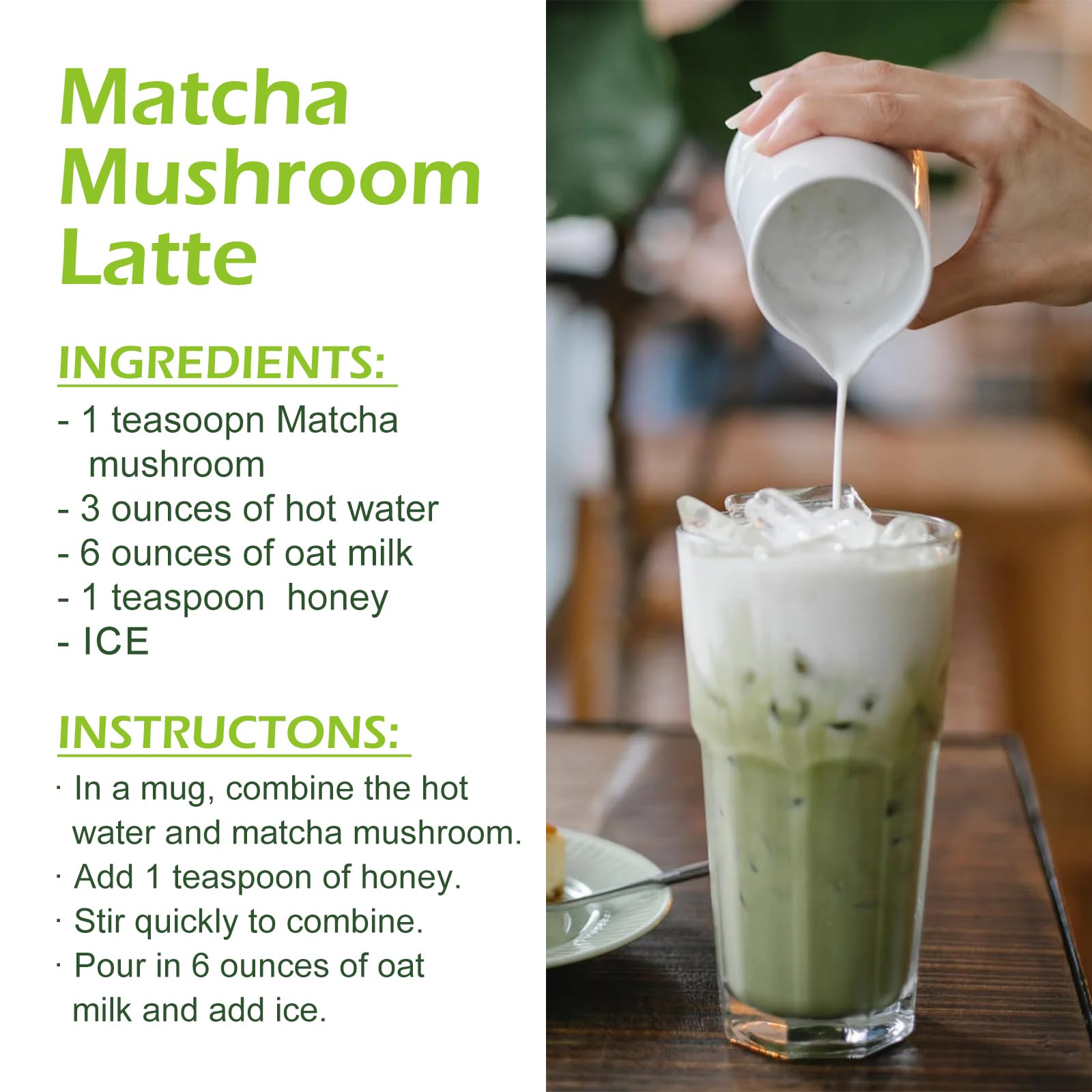 TALCUFON Mushroom Matcha 4 23 Oz Japanese Ceremonial Matcha Blend 7 Superfood Mushrooms All Natural Gluten Free Taste — view 5