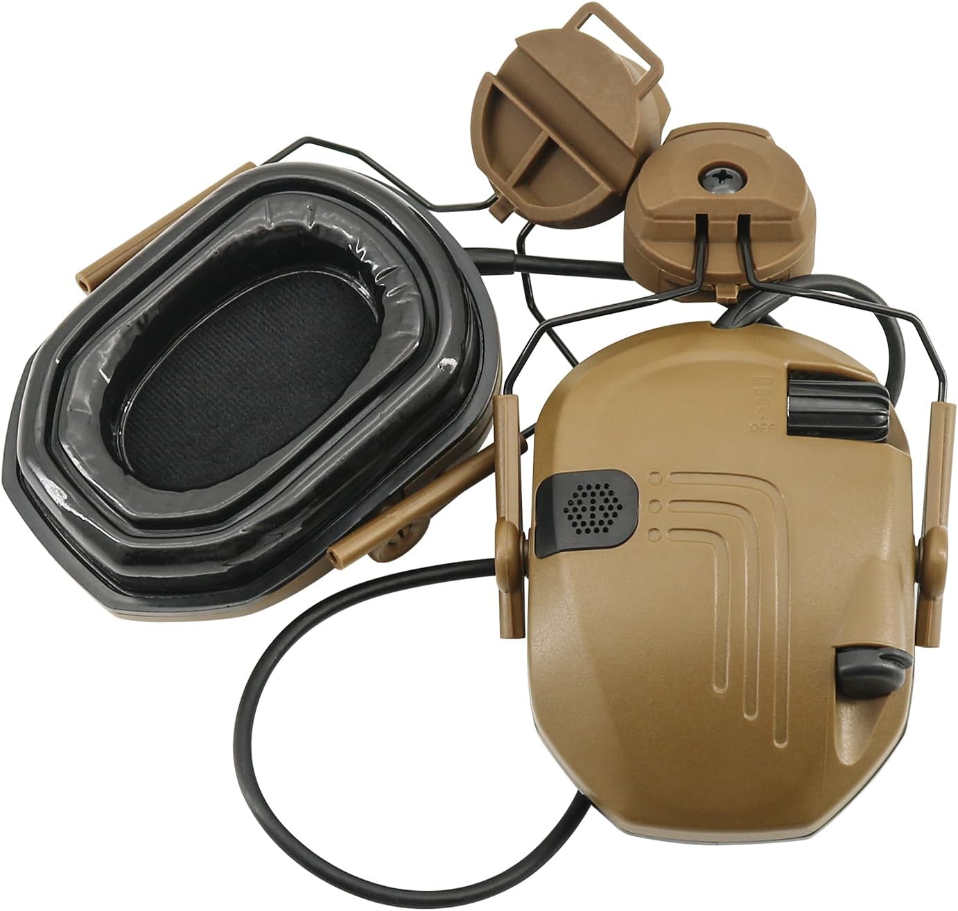 Tactical Noise-Reduction Headset for ARC Rail Helmets, Hearing Protection Ear Muffs for Shooting, Hunting,Airsoft