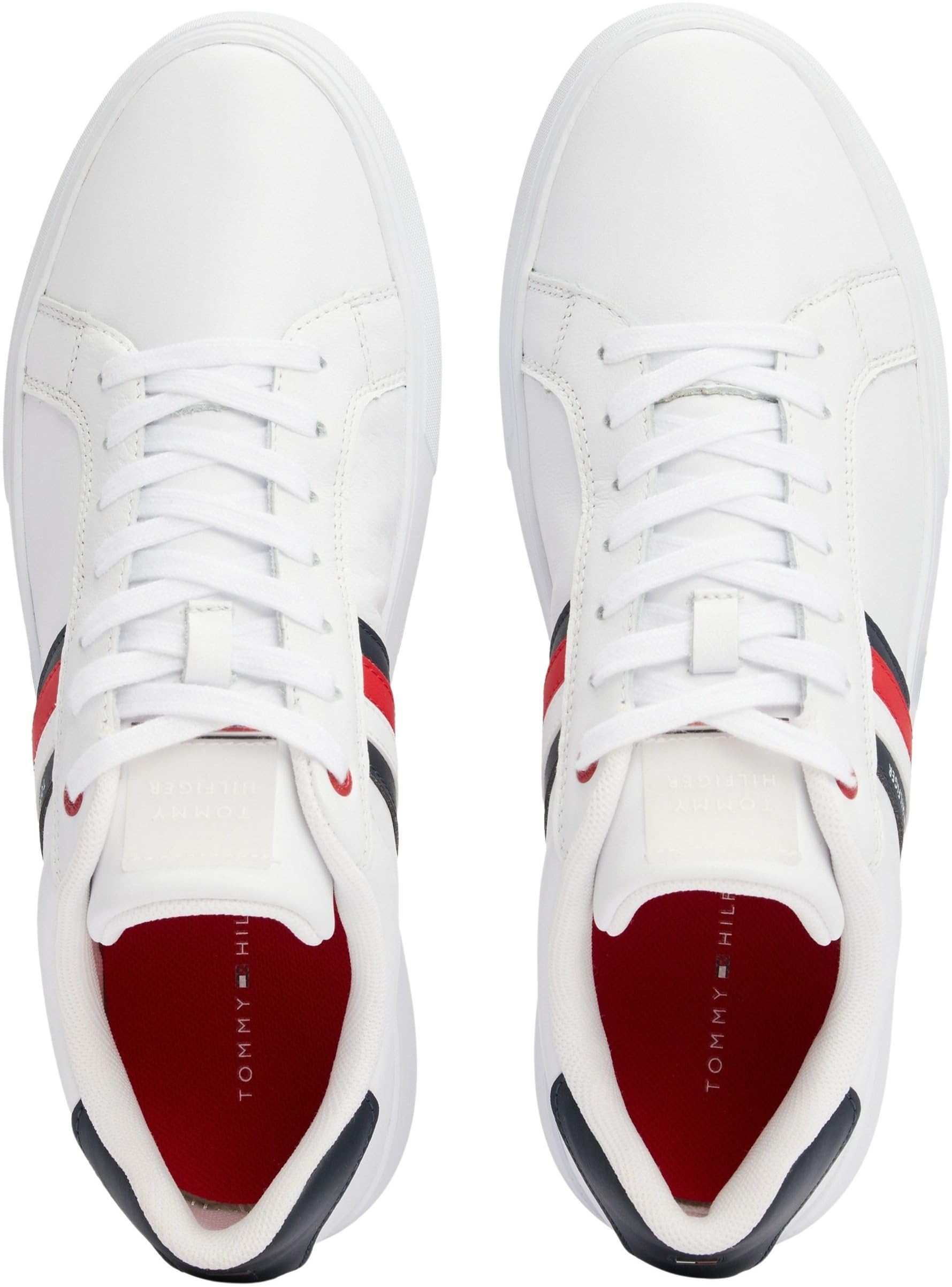 Tommy Hilfiger Męskie buty sportowe Essential Leather Low Top Cupsole, biały, 46 EU