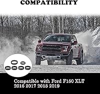 Vista 4 de Cubierta de aluminio para interruptor de aire acondicionado, perilla de consola central compatible con Ford F150 XLT, accesorios 2015-2019, 6 Negro