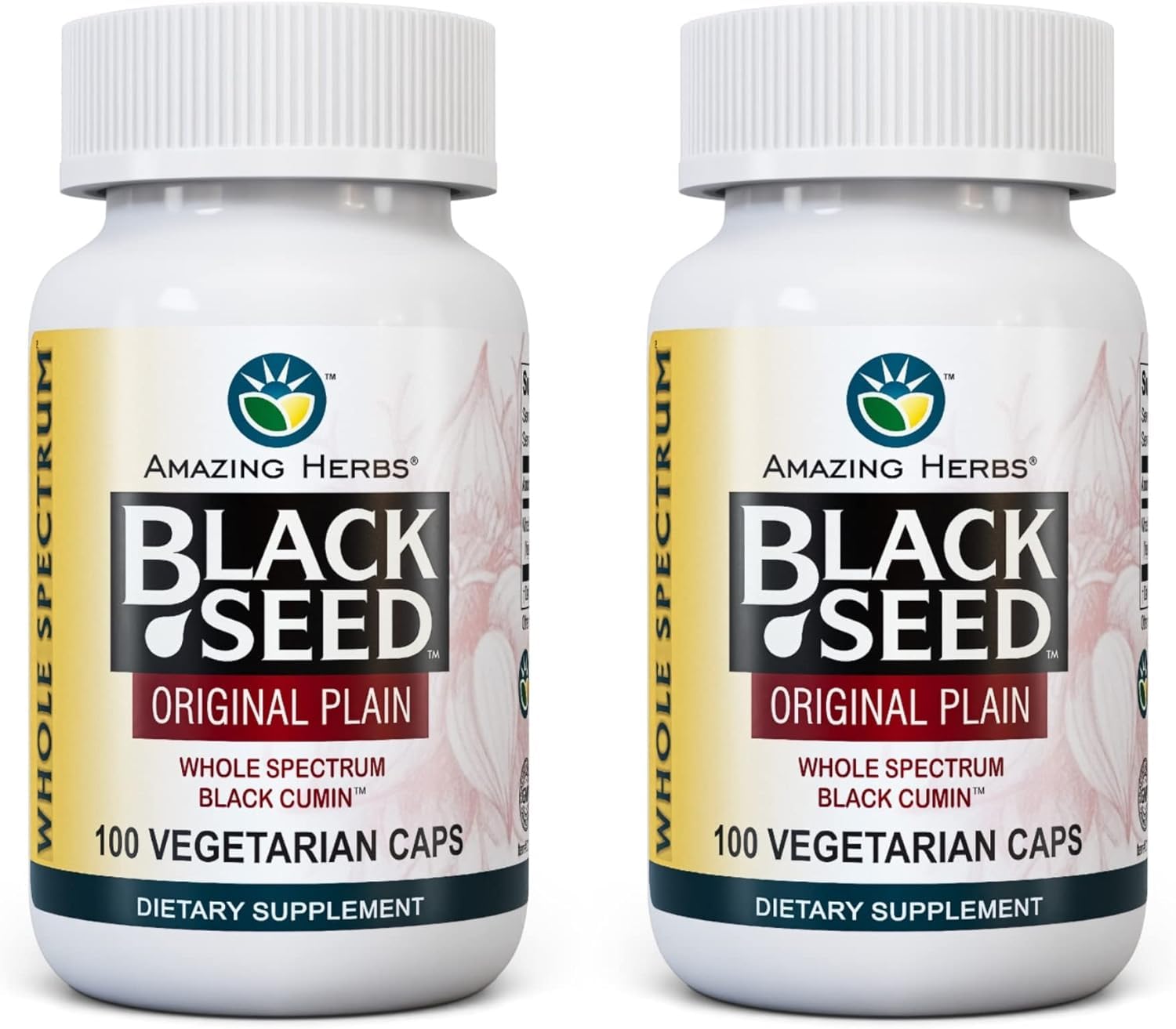 Amazing Herbs Whole Spectrum Black Seed Oil - 100 Count (2-Pack) Unflavoured 100 Count (Pack of 2)