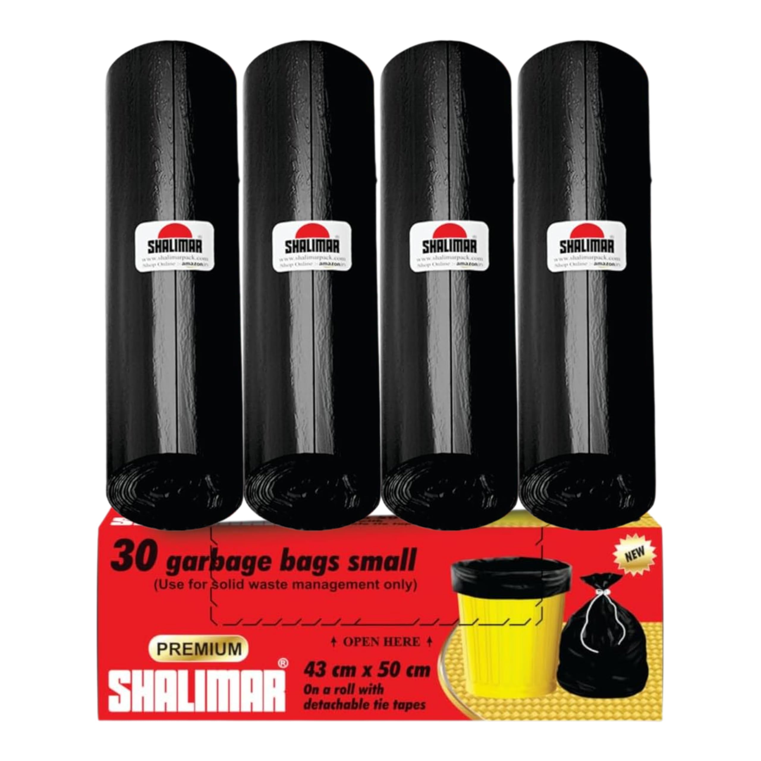 Shalimar Premium (Lavender Fragrance) Scented Garbage Bags | Small 17 X 19 Inches | 120 Bags (30 Bags X 4 Rolls) | Dustbin Bag/Trash Bag | (Black) - Perforated Box for Easy Dispensing