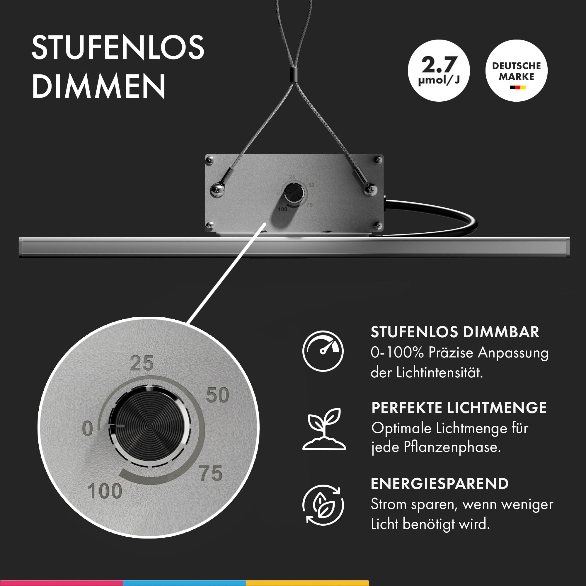 Caluma Force Lampe de croissance à LED à spectre complet 150 W