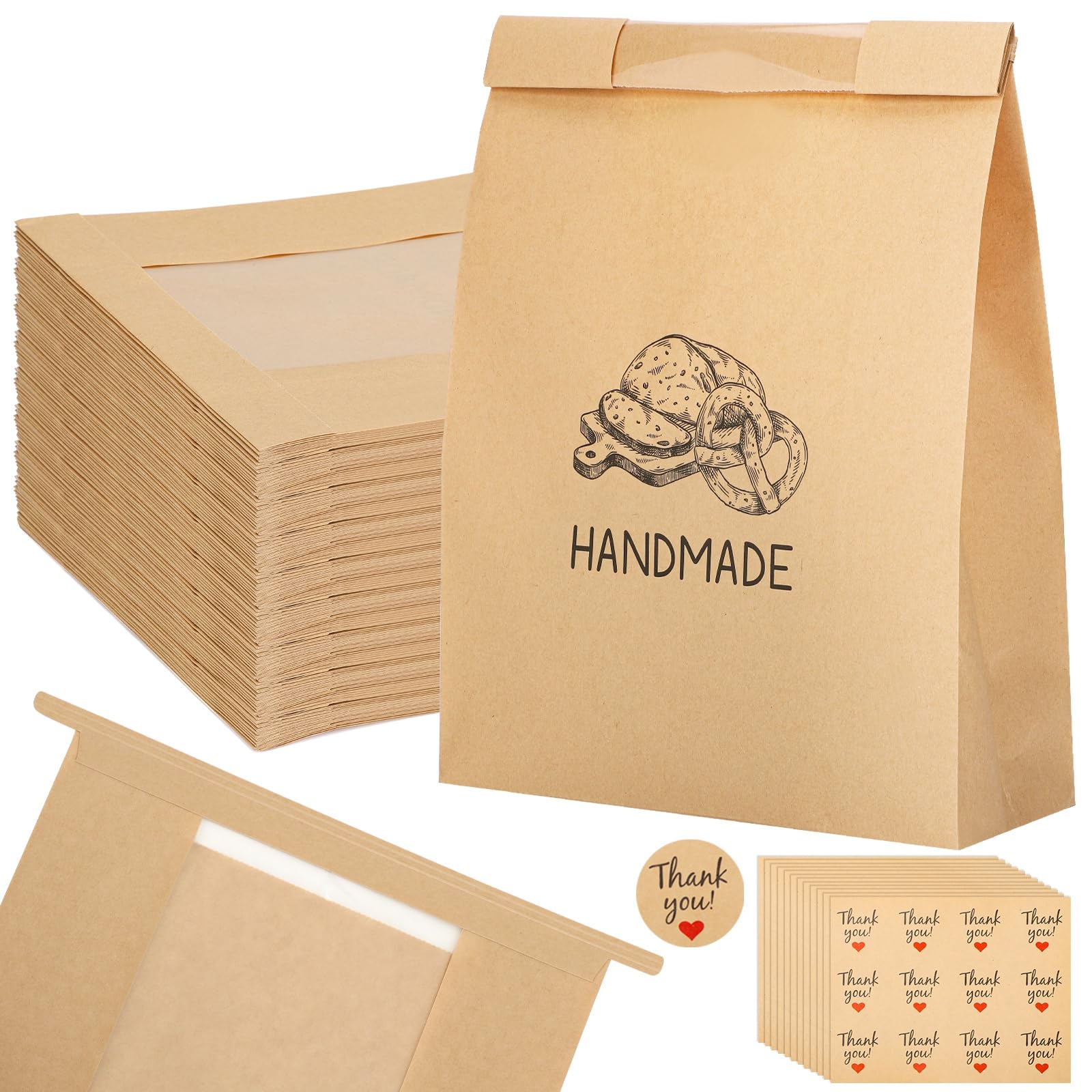 Sacs à pain de campagne pour éviter le pain rassis, grands sachets protecteurs avec stickers
