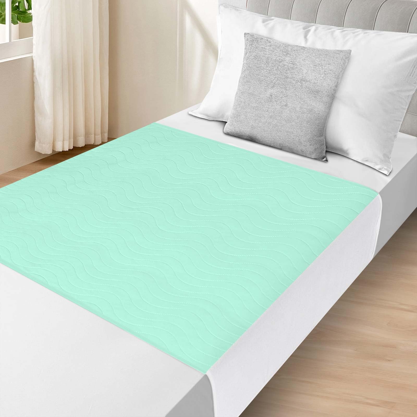 Bed Pads Washable Waterproof for Incontinence Adults, Reusable Wetting Pad Mattress Protector Underpads Tuckable Quick Dry, Fits Twin/Twin XL Size Bed