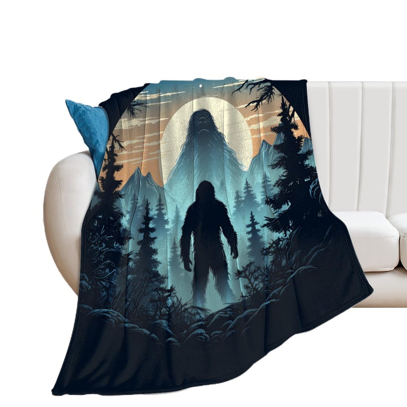 OUTBDNVFSA Sasquatch Bigfoot Throw Blanket Lightweight Summer Blankets for Bed Sofa Camping Travel