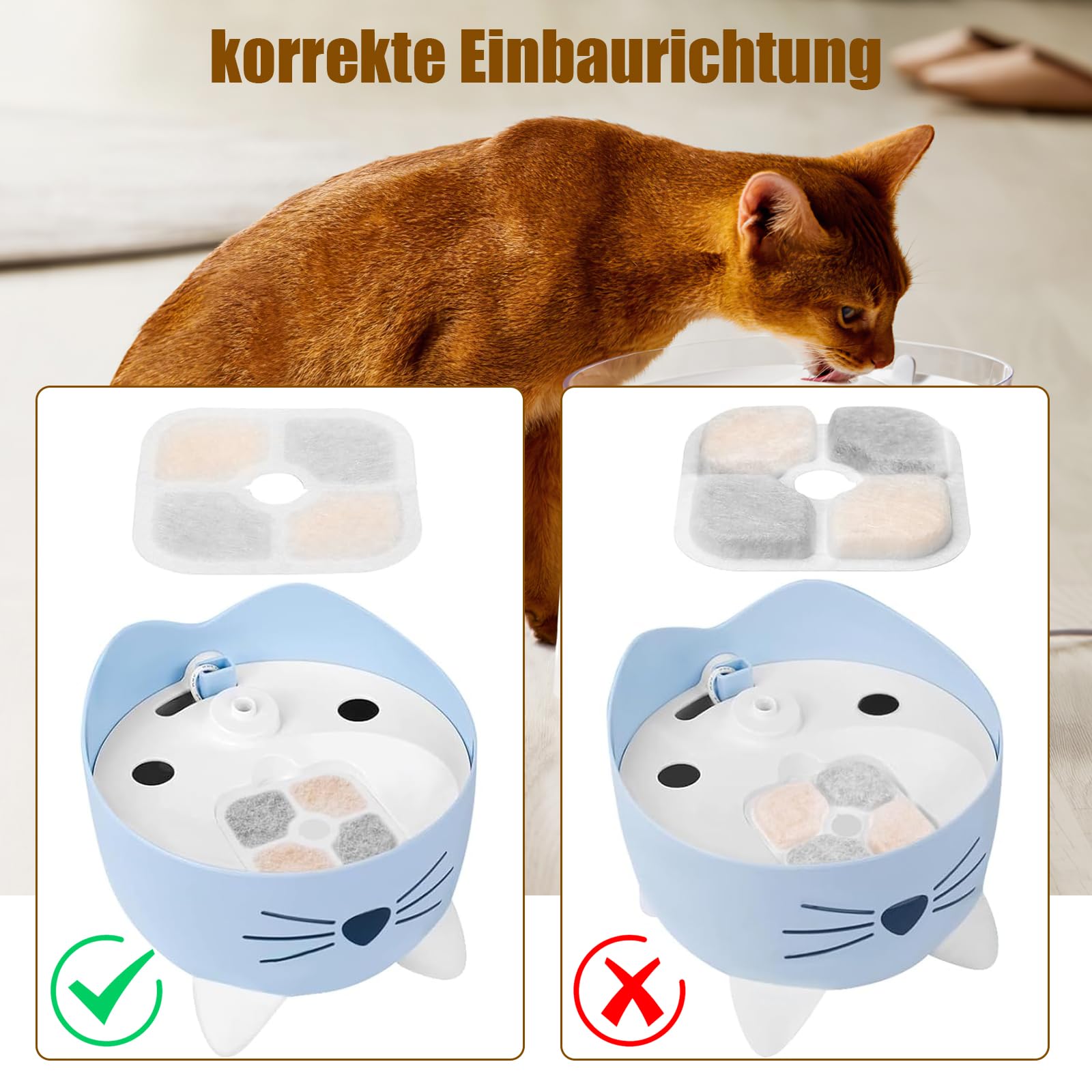 16 Stück Katzenbrunnen Filter - Ersatzfilter Für Catit Pixi Trinkbrunnen