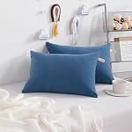 NTBAY Oreillers pour tout-petits, Oreil 13"x18", lavable en machine - Petits oreillers doux et respirants pour dormir, Idéal pour la garderie, Lit bébé, Denim Blue