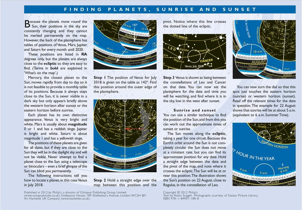 Philip's Planisphere (Latitude 51.5 North): For use in Britain and Ireland, Northern Europe, Northern USA and Canada (Philip's Stargazing)