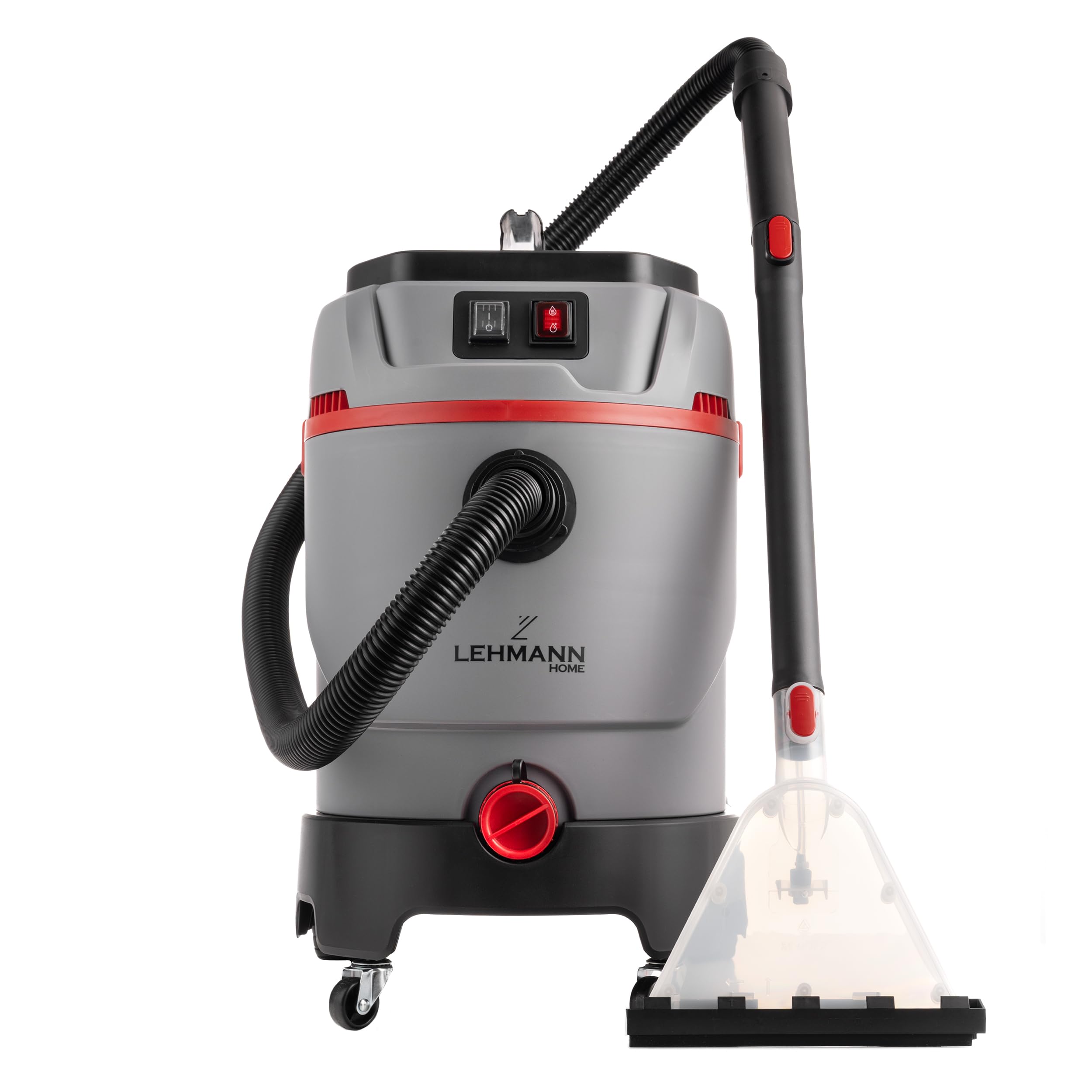 LEHMANN Primewash 2800 Lavatappeti 3 in 1, Aspirapolvere Lava Tappeti e Divani con Acqua Calda 60°C, Aspirazione Umido/Secco, Serbatoio 35 L, per Tessuti, Pavimenti e Vetri, Grigio