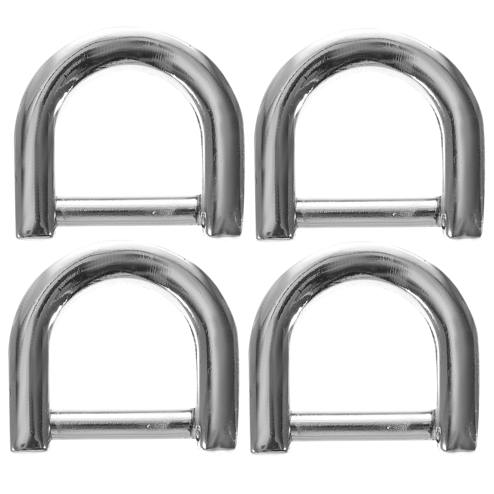 NUOBESTY Anillas en D para Bolsos Tornillo Desmontable 4 Piezas, Herrajes de Aleación de Zinc Plateada, para Mochilas y Manualidades, Accesorios Versátiles para Reparación y Reemplazo