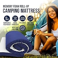 Vista 3 de Foamma Colchón de espuma viscoelástica enrollable de 4 x 30 x 75 pulgadas con funda de cremallera resistente al agua, plegable y portátil