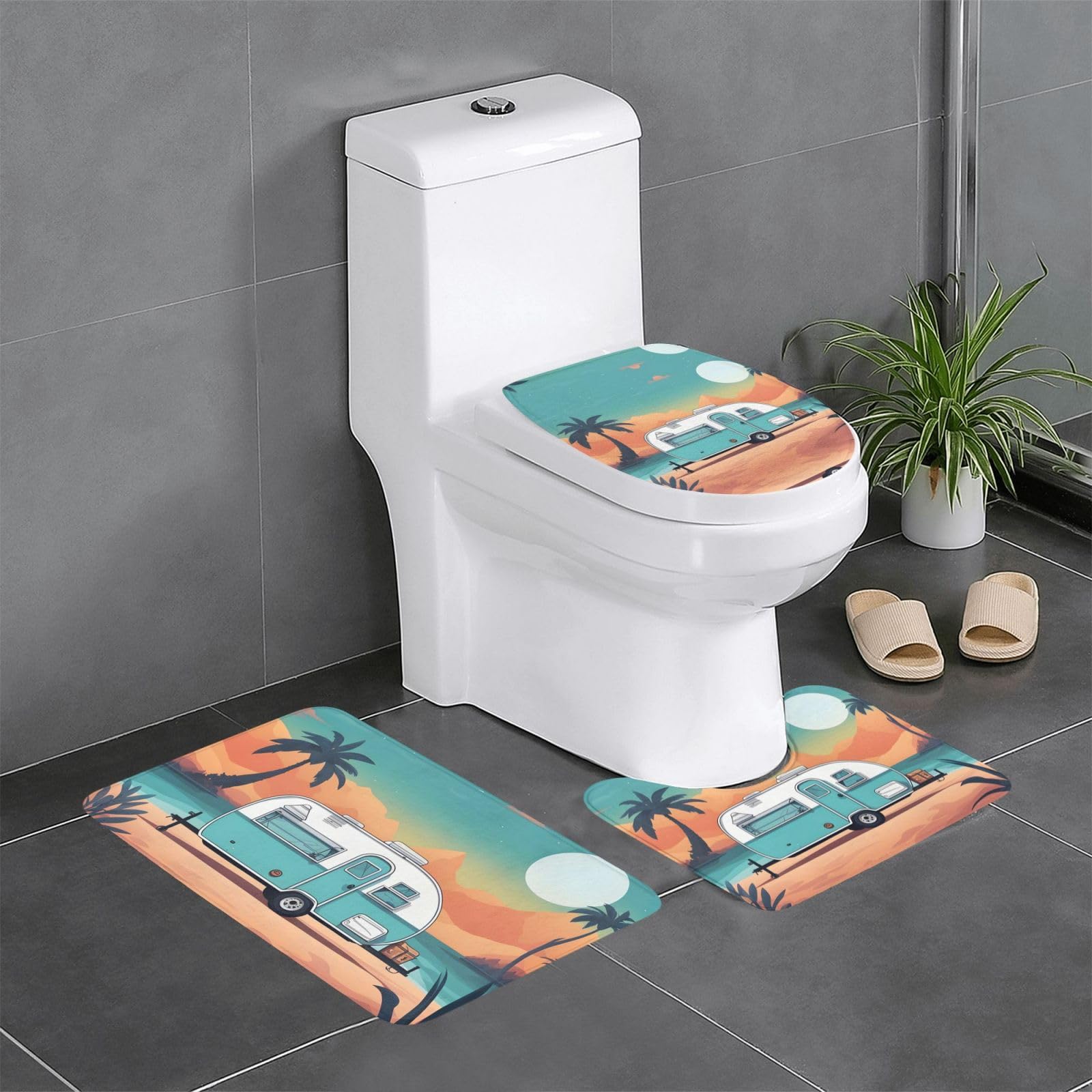 Tapis de salle de bain BROLEO lot de 3 épais 61x40,6 cm