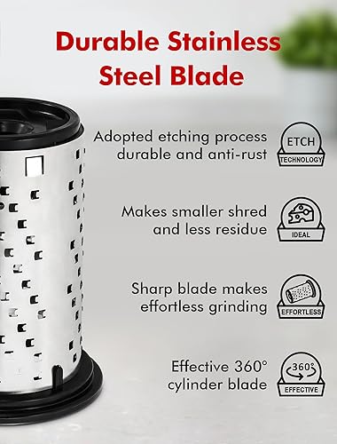 Miniatura 2 de GDL Rallador de queso con asa, rallador de queso parmesano compacto para cocina, apto para lavavajillas, rallador de parmesano con hoja de acero