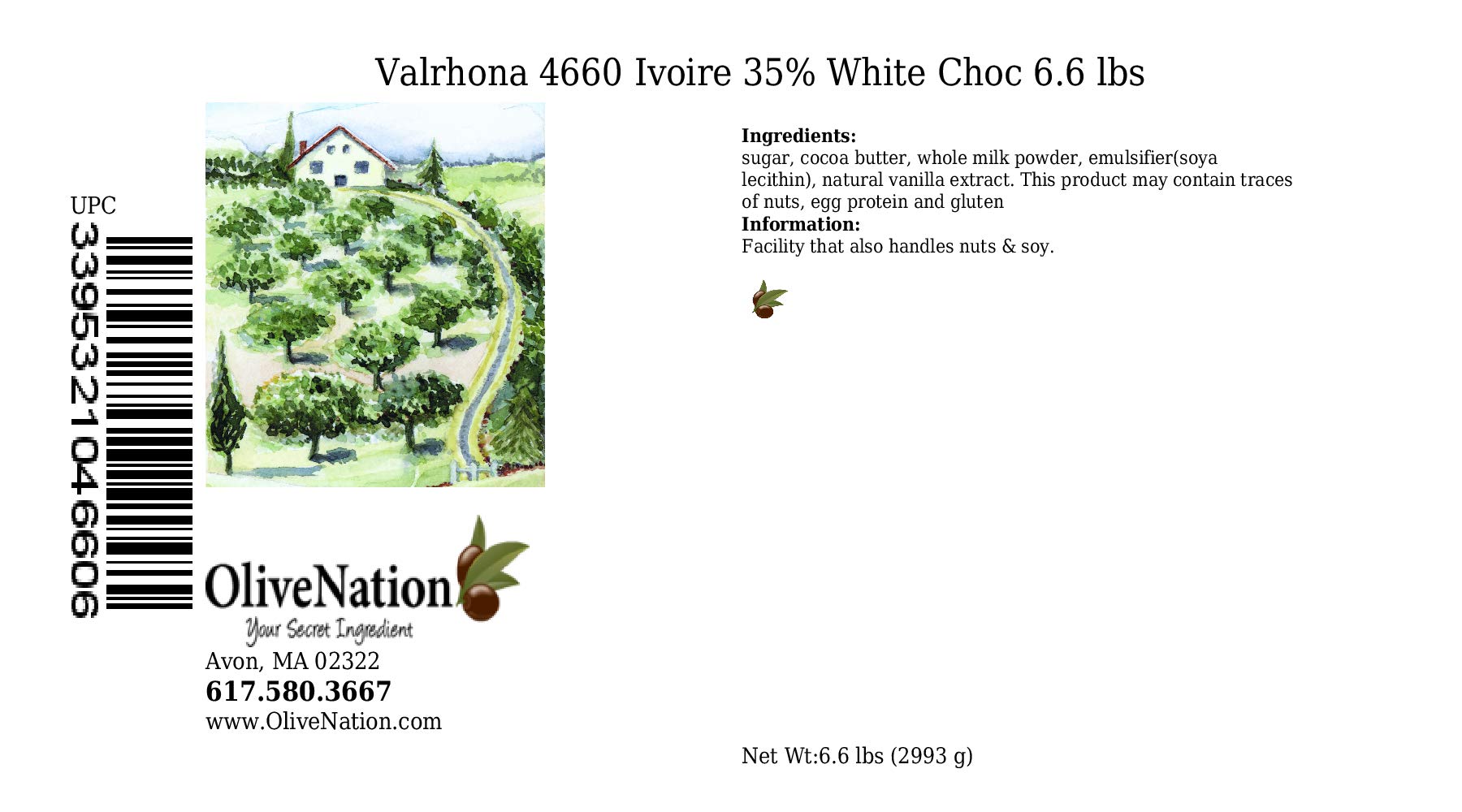 Valrhona Ivoire, weiße Couverture als Callets, 35% Kakaobutter, 21% Milch, 3 kg