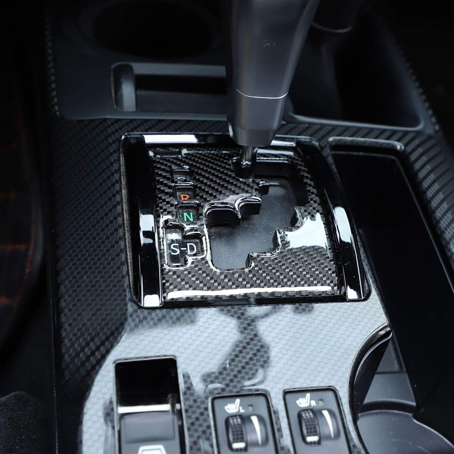 Voodonala for 4Runner Real Carbon Fiber Gear Shift Shifter Transmission Gearstick Selector Lever Panel Trim for 2010-2026 Toyota 4runner Interior Accessories, 1pc