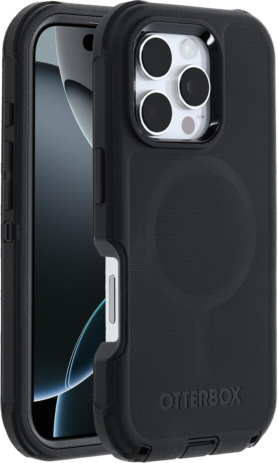 OtterBox Defender Series MagSafe Case for iPhone 16 Pro Shockproof Drop Proof Protective Case 7X Military Spec Test (Black, Non-Retail Packaging)