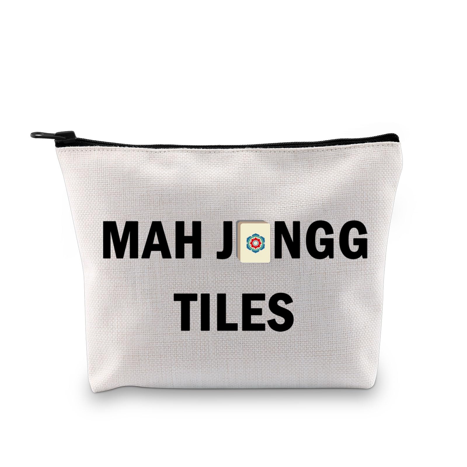Gzrlyf Mah Jongg Tile Bag Mahjong Lover Gift Mahjong Player Makeup Bag Accessory Zipper Pouch (MAH JONGG TILES1)