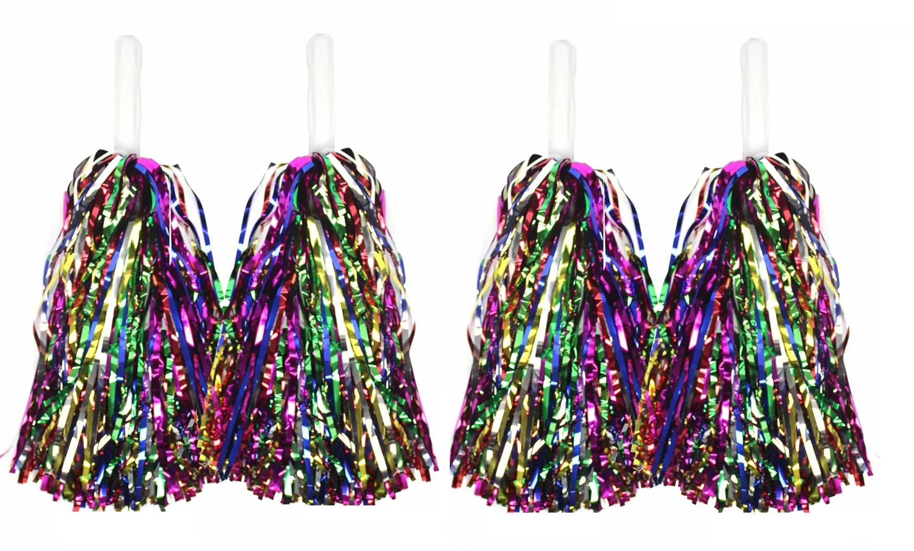 MOREL Cheerleader POM POMS for Cheerleading Celebration, Event, Party Decoration, Fluffy Metallic Cheerleader POM POMS for Sports Team Spirit Cheering Dance. |Set of 4|Multicolor (B0CQNSK9FS) Amazon Price History, Amazon Price Tracker