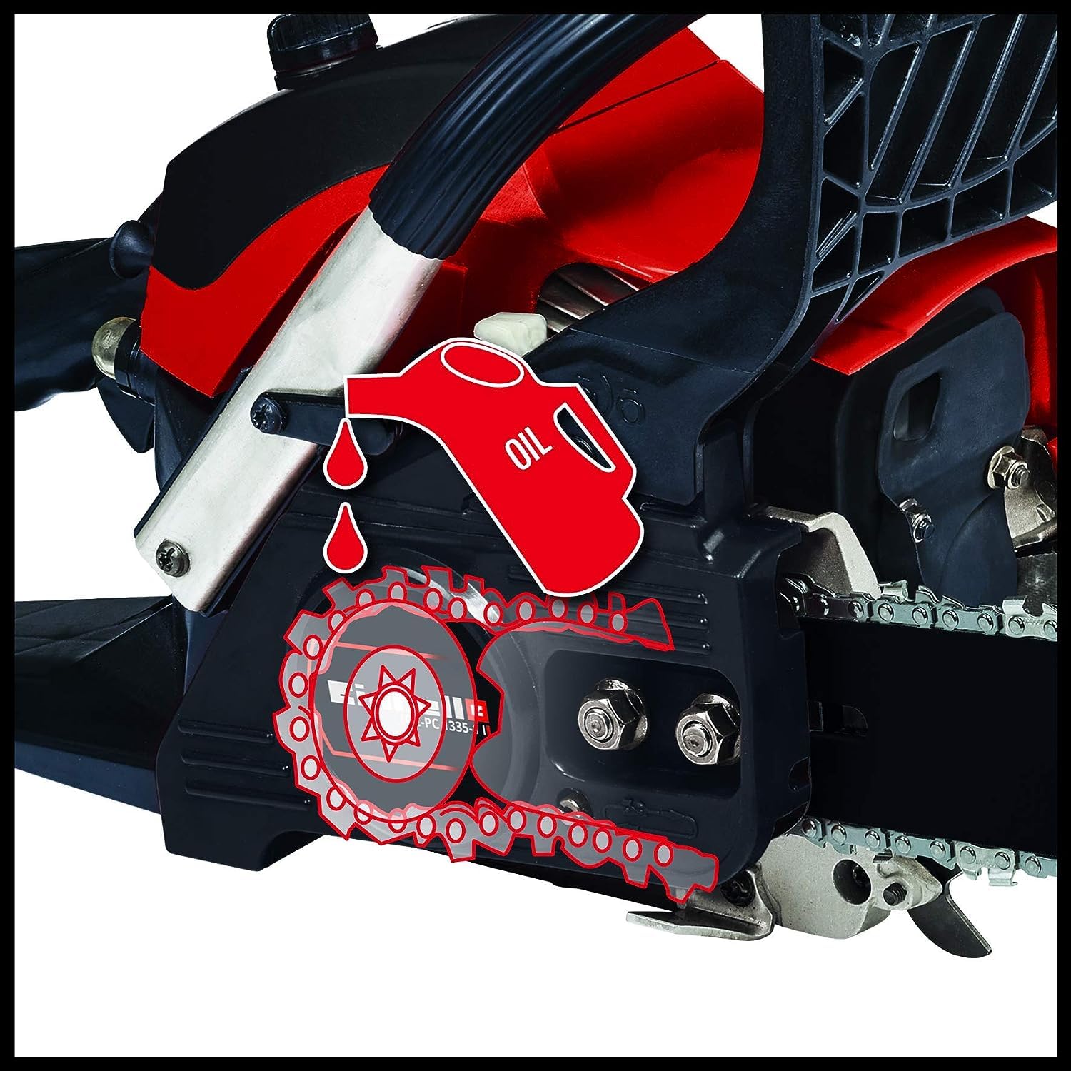 Einhell Benzin-Kettensäge GC-PC 1335/1 I | 1,3 kW | 35 cm Schwert | 21 m/s Schnittgeschwindigkeit | Auto-Choke + Primer | digitale Zündung | Antivibration