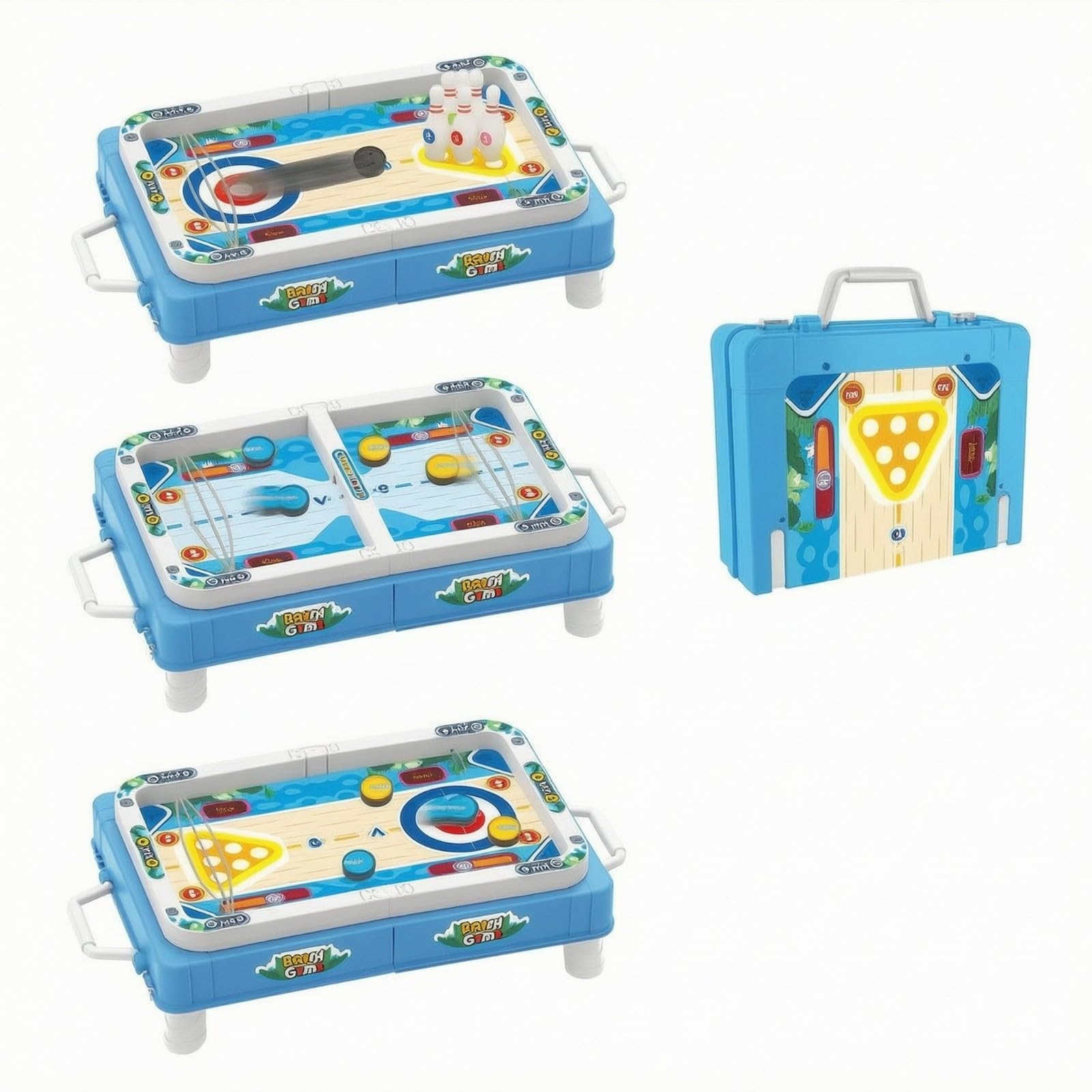 Tischhockey-Spiel mit Bowling-Modus Klappbar Portables Tischspiel mit Tragegriff Sportlich Thematisiert Hockey Brettspiel für , Familien,