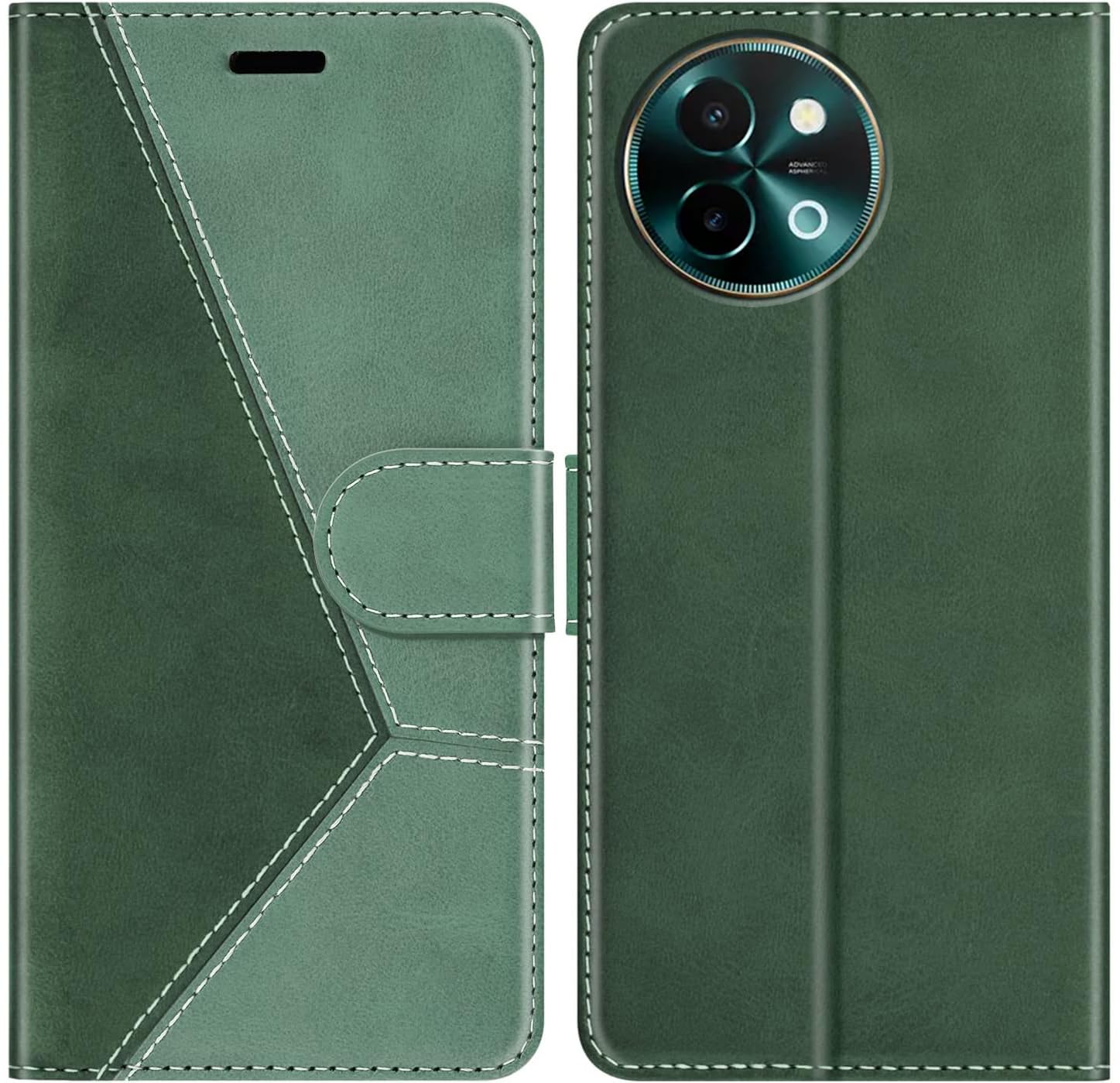 ClickCase Trend Series for vivo Y58 5G Leather Wallet Flip Case Magnetic Closure Flip Cover for vivo Y58 5G (Olive Green) (B0D9Y6VLRL) Amazon Price History, Amazon Price Tracker