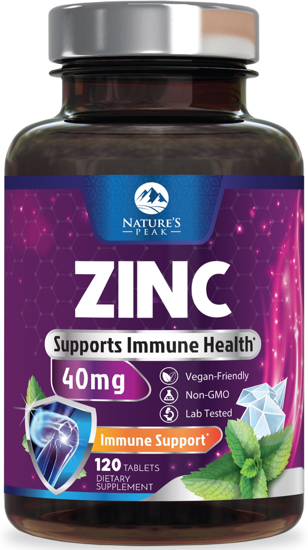 Zinc Supplements 40mg - 40mg of Zinc is The NIHs Safe Upper Daily Limit for Women Men -
