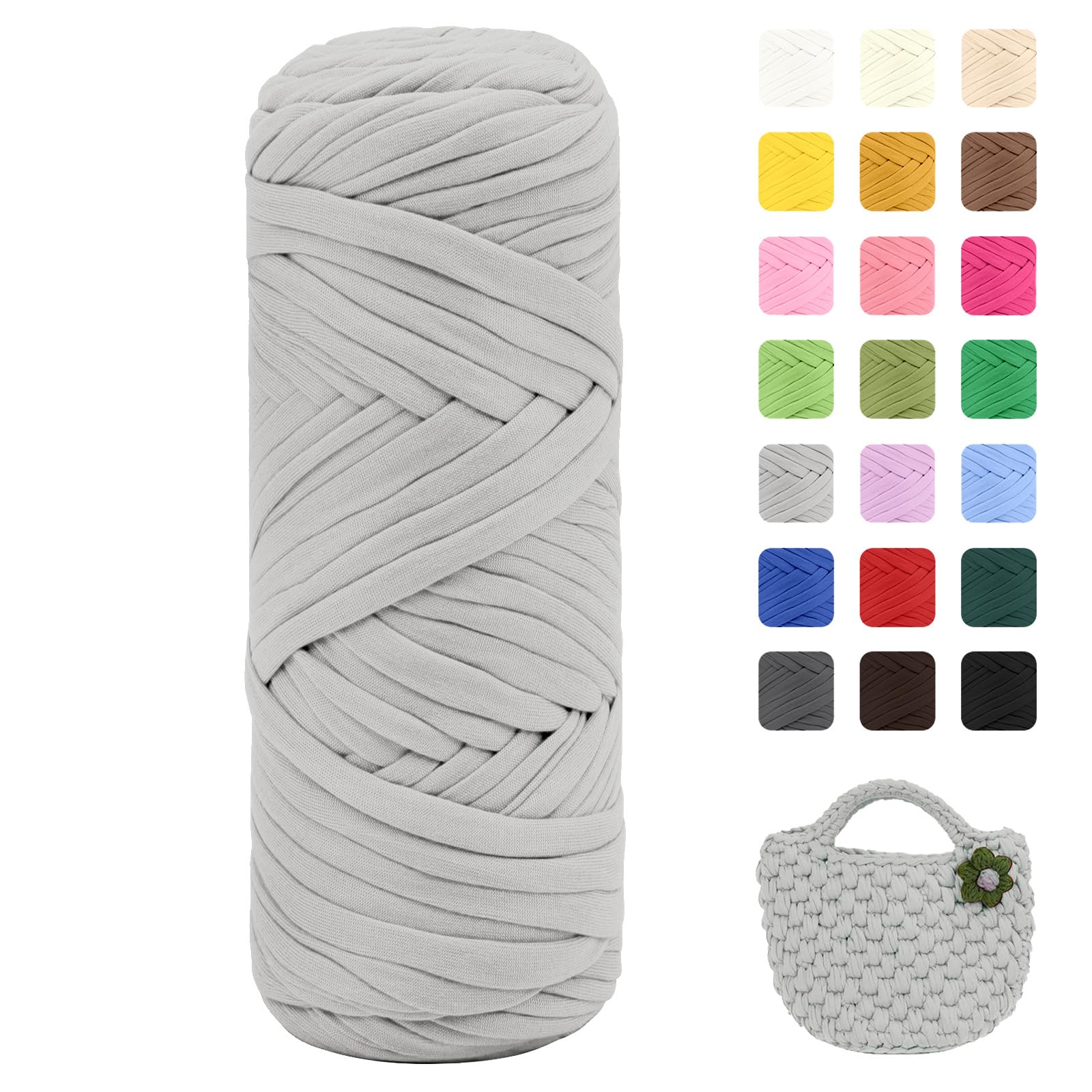 Maxee 400g T-Shirt Garn – 2 er Pack (je 200g/75m), Weiches Beilaufgarn zum Häkeln & Stricken – Farbintensiv & pflegeleicht, Ideal für Häkeltaschen/Körbe/Teppiche DIY Projekte, Handarbeiten und Deko