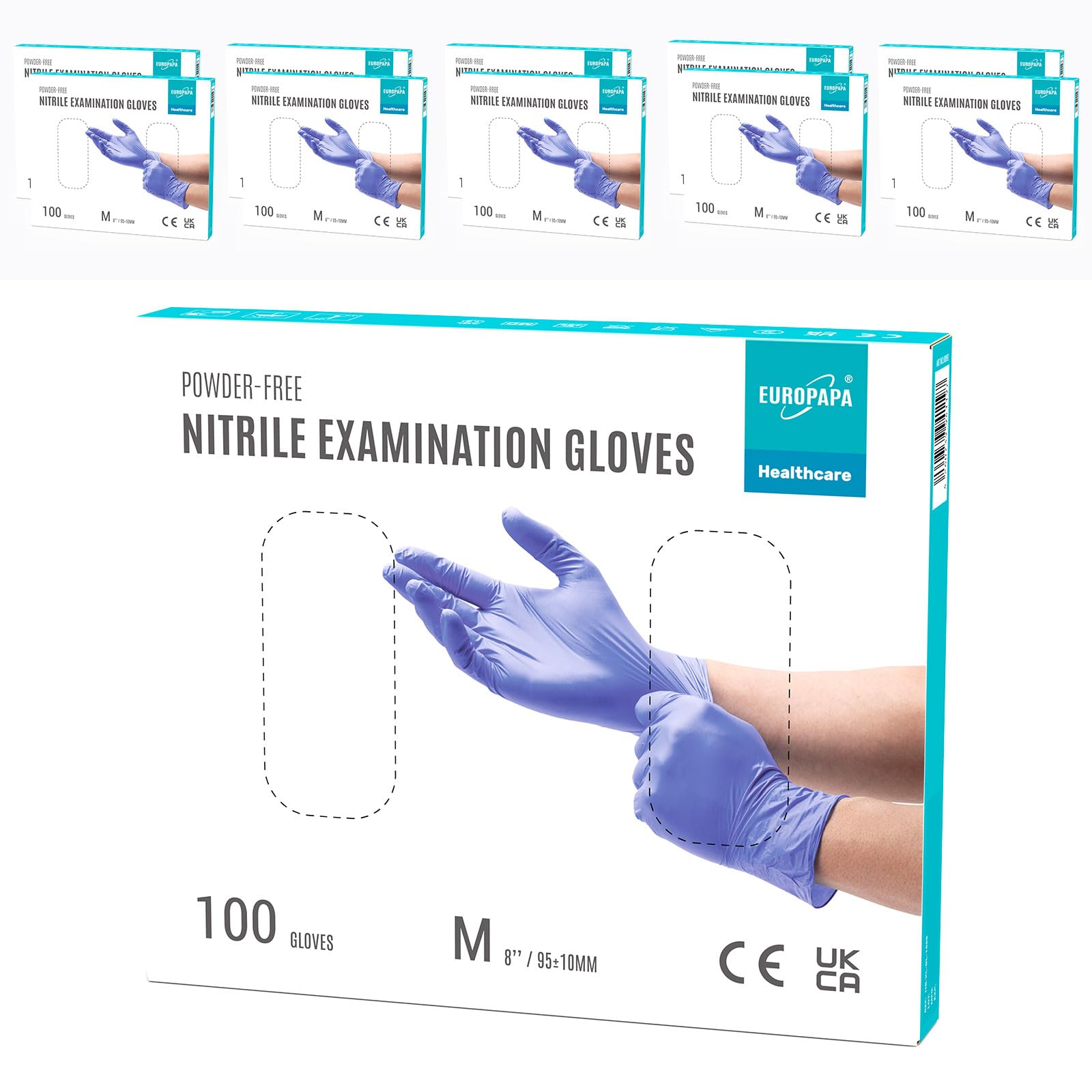 EUROPAPA 1000x Nitrilhandschuhe Einweghandschuhe puderfrei Untersuchungshandschuhe EN455 EN374 latexfrei Einmalhandschuhe Handschuhe in Gr. S, M, L & XL verfügbar (Lila, M)