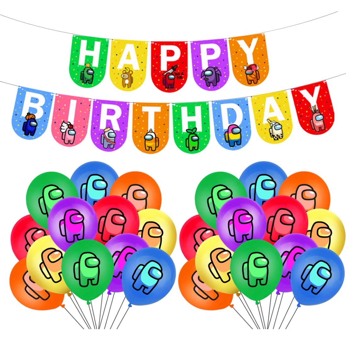 Buy 25PCS Game Among US Theme Party Balloon HANELSpace Werewolf