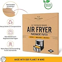 Vista 6 de Forro de bambú para vaporizador, hojas de papel pergamino para freidora de aire de 8.5 pulgadas, 220 bolsas de bambú sin blanquear, fácil limpieza