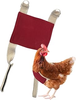 Adjustable Protective Chicken Bra – Large (Most Chickens and Ducks) | Comfy Crop Supporter & Chest Protector, Hook and Loop | Poultry Protector Against Pecking - Red