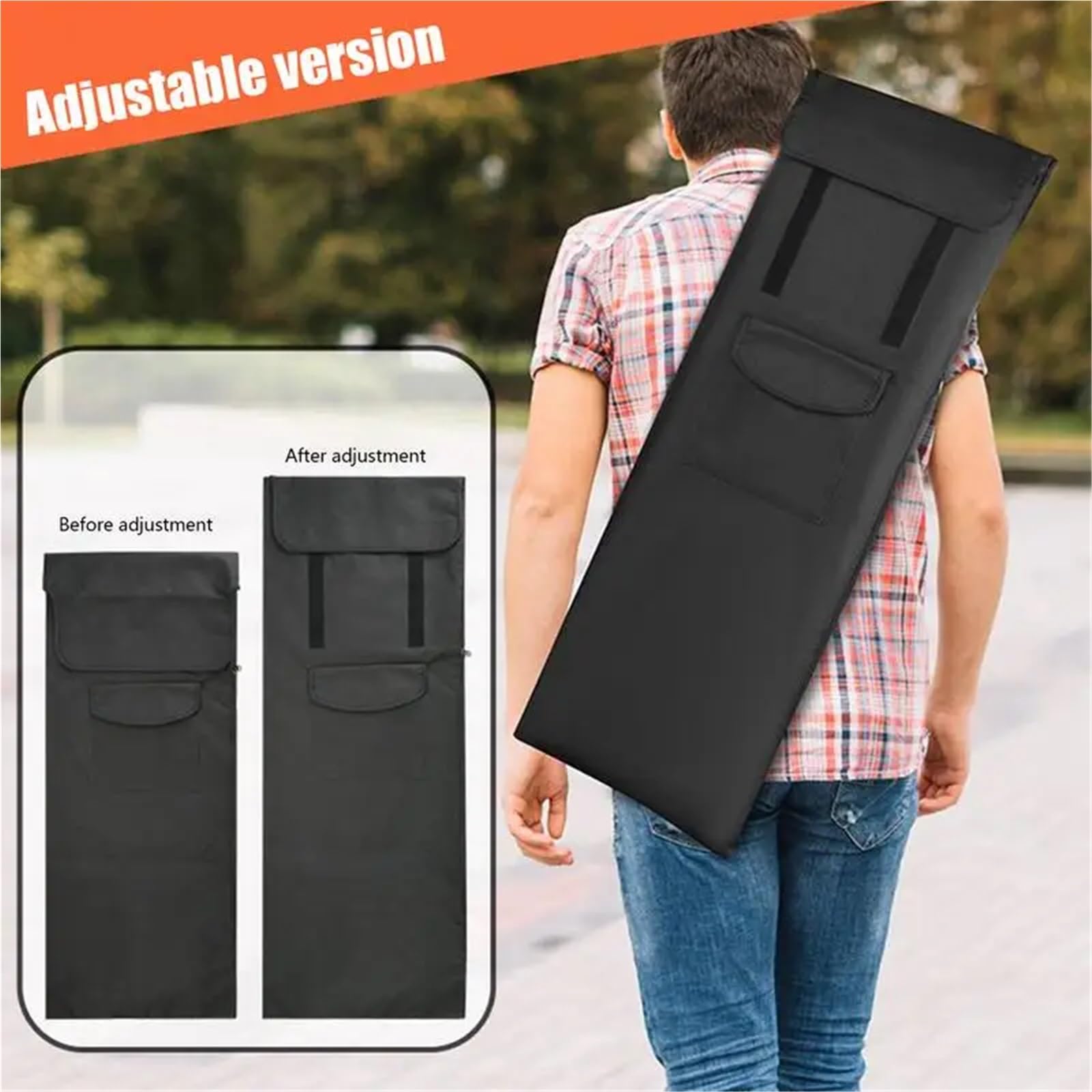 Sac de Skateboard Sac à Dos de Skateboard en Oxford 600D, Grande capacité Rangement, Sangle réglable