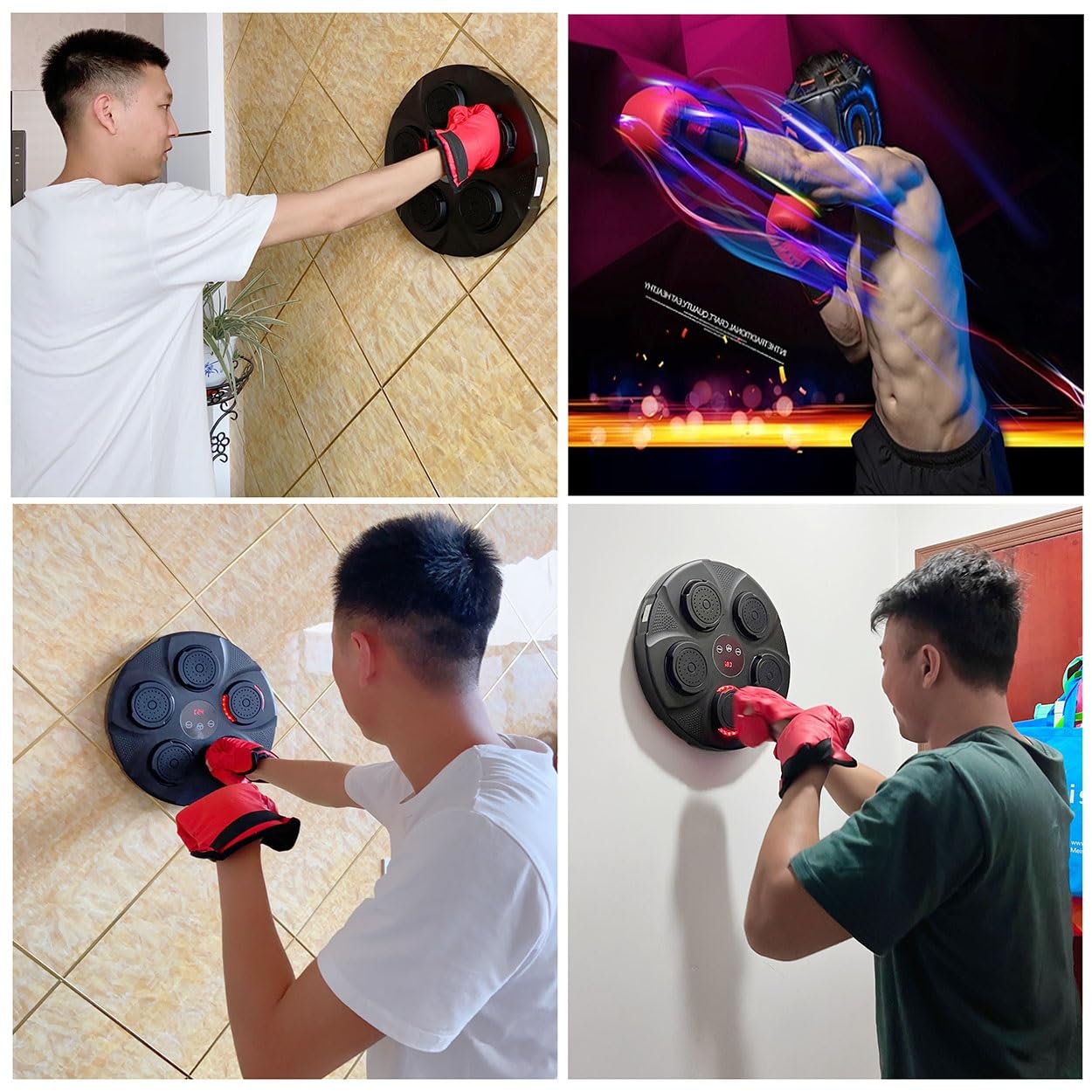 Macchina Da Boxe Musicale SPeesy - Bluetooth, Luci LED, Con Guantoni, Per Allenamento Fitness A Casa (Adulti E Bambini)