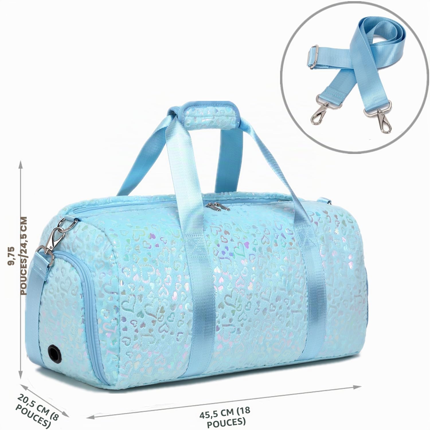 Sac de Sport et Danse Fille Polochon Weekend Étanche pour Voyage
