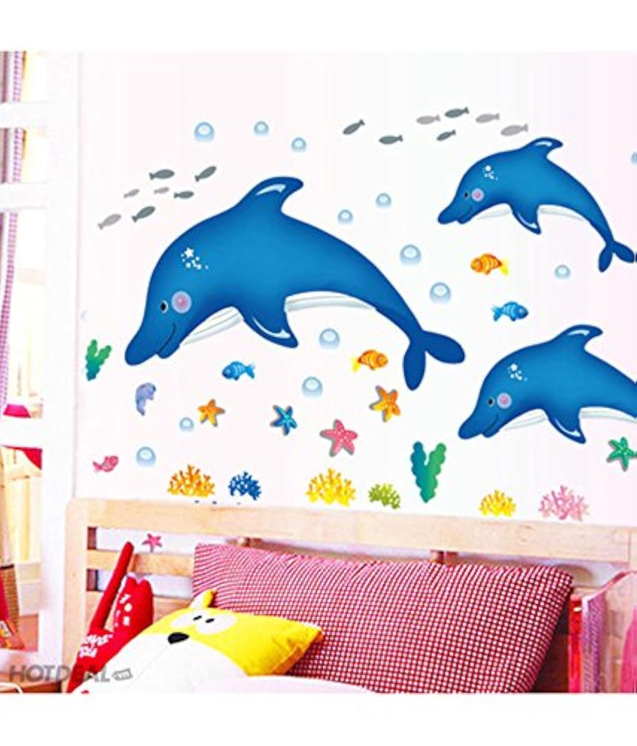 Decals Design Cartoon Dolphins Star Fish Underwater Creatures Wall Sticker (PVC Vinyl, 90 cm x 60 cm),Multicolour (B01CQRQQ16) Amazon Price History, Amazon Price Tracker