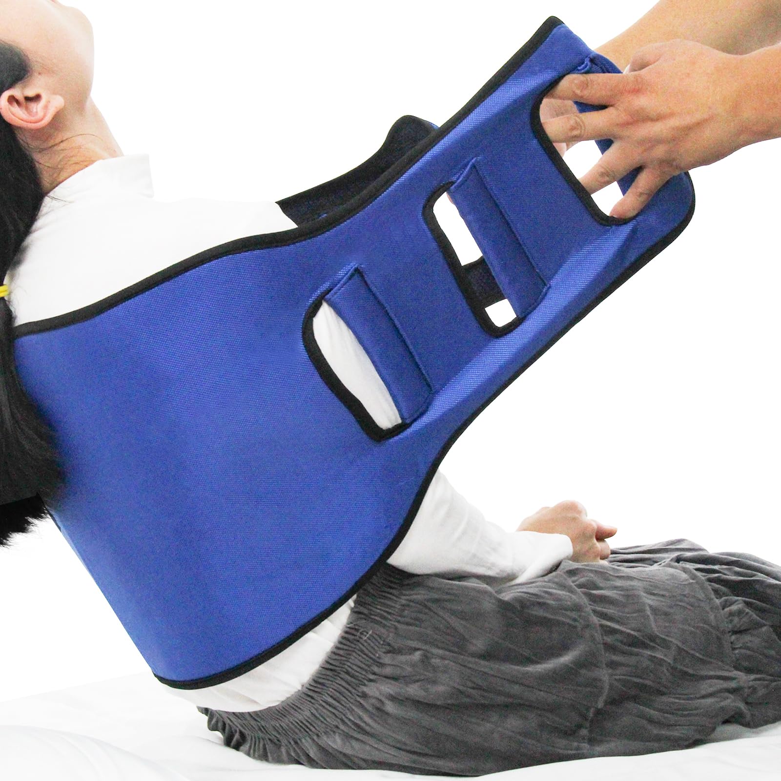 KkAFFe Transfer Sling for Patient,Patient Lift for Lifting Seniors，Transfer Belt with Porous Handle，Transfer Boards for Wheelchair Seatbelt Lift Assist Devices Gate Belts Medical for Elderly（Blue）