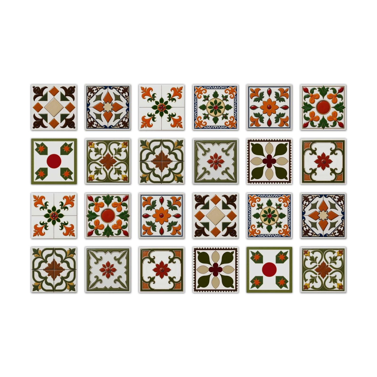 24PCS Tile Stickers, Kitchen Bathroom Wall Decoration