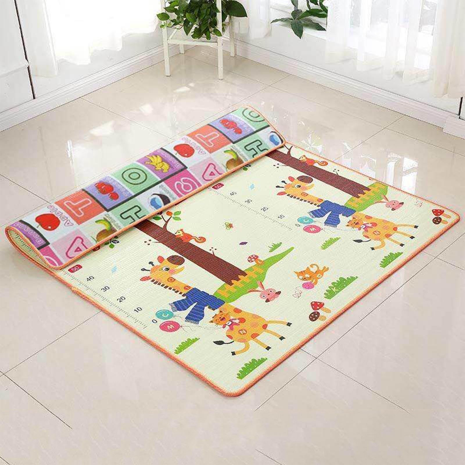 Kinder-Spielteppich, waschbarer Klassenzimmer-Teppich, doppelseitig, interaktiv, für Klassenzimmer, Spielzeit, drinnen und draußen, Picknick, Kindergarten, Krabbeln, Training, Kindergarten