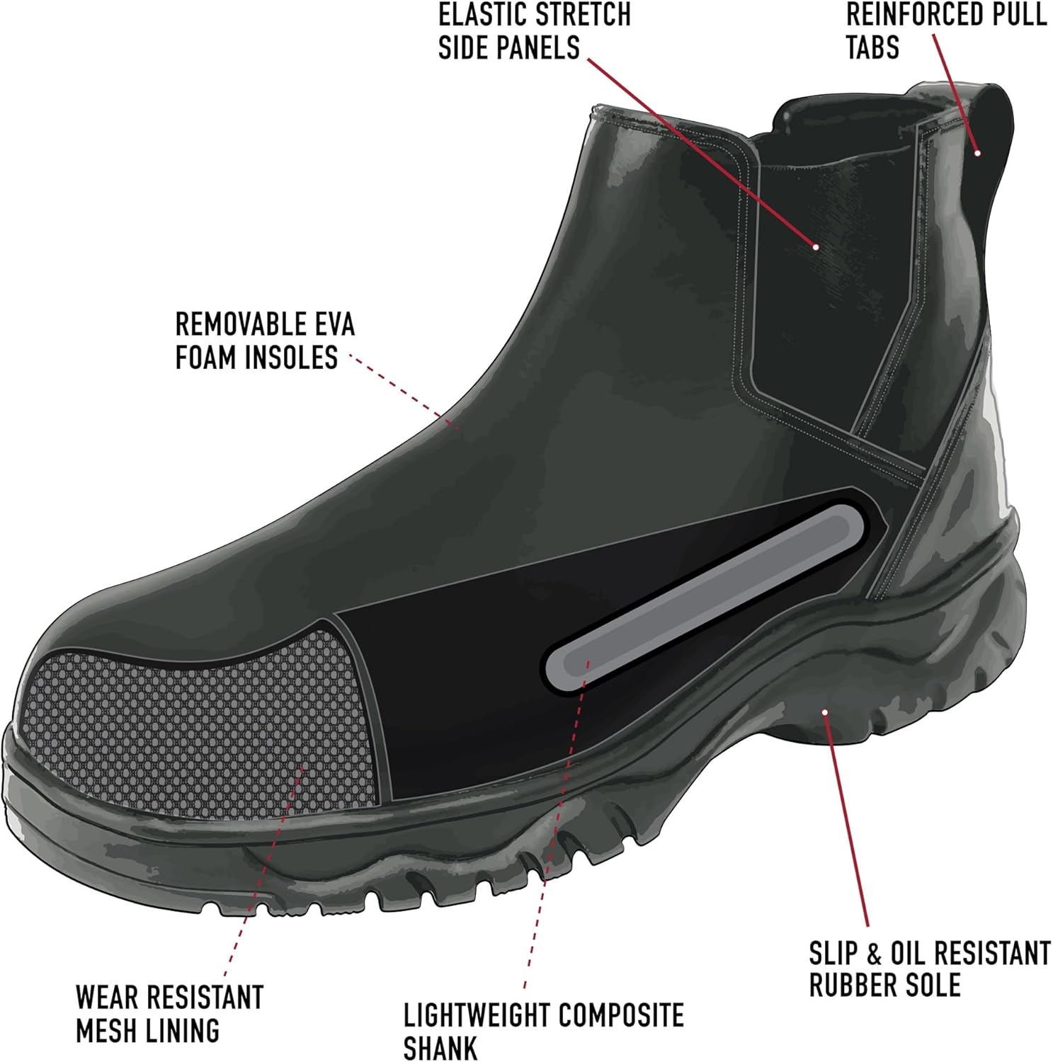 Rothco Chelsea Work Boots – 6 Inch – Waterproof & Wear Resistant Work Shoe