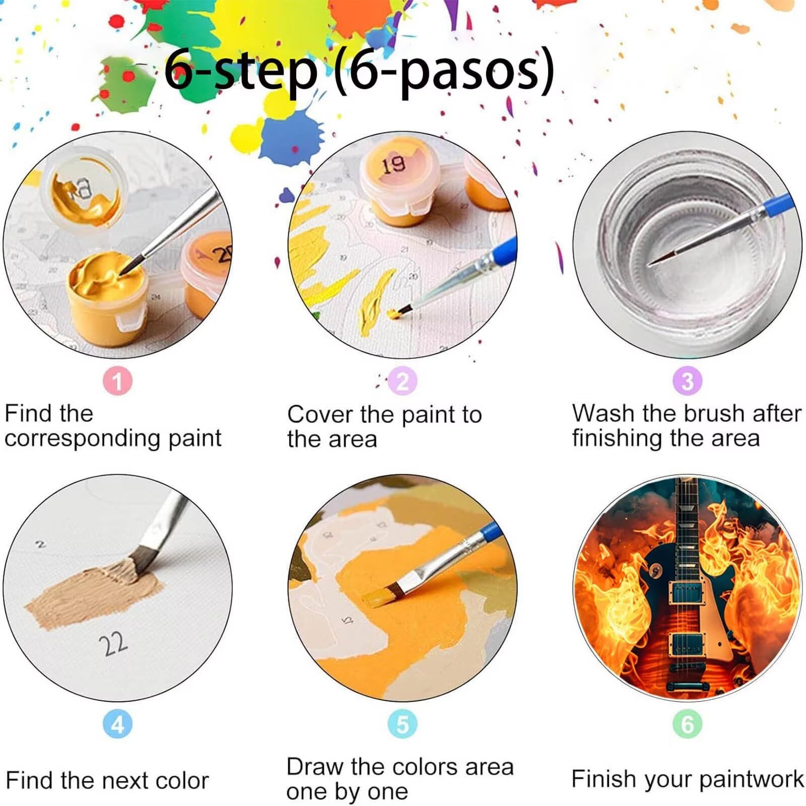 Pintar por Numeros Adultos Flamear, Pintar por Numeros Niños Kit Manualidades Adultos Guitarra Cuadros para Pintar por Numeros Pintura Acrílico, Cuadros Decoracion Salon Modernos 80X160cm 7w-M-D