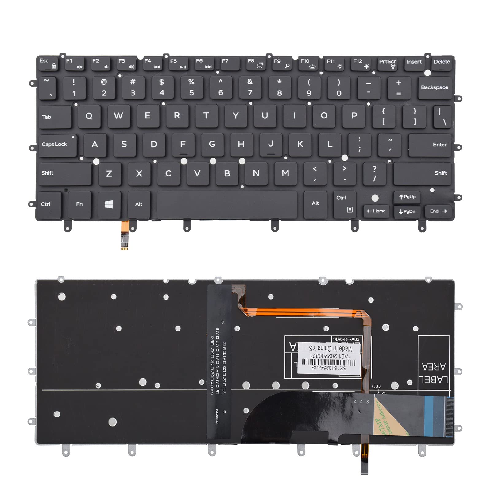 TLBTEKBacklight Keyboard Replacement Compatible with Dell Inspiron 13-7000 13-7347 P57G 13-7348 13-7352 P57G 13-7353 13-7359 15-7547 15-7548 P41F,XPS 13 9343 9350 P54G 9360 Series Laptop