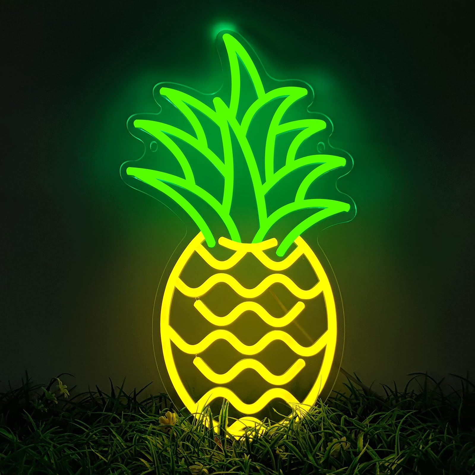 AYwYyjCh Neon Sign for Wall Decor Pineapple Neon Light for Bedroom, LED Light Up Business Sign Dimmable Hanging Art Gift for Kids Room Aesthetic Home Bar Store Party 15.7