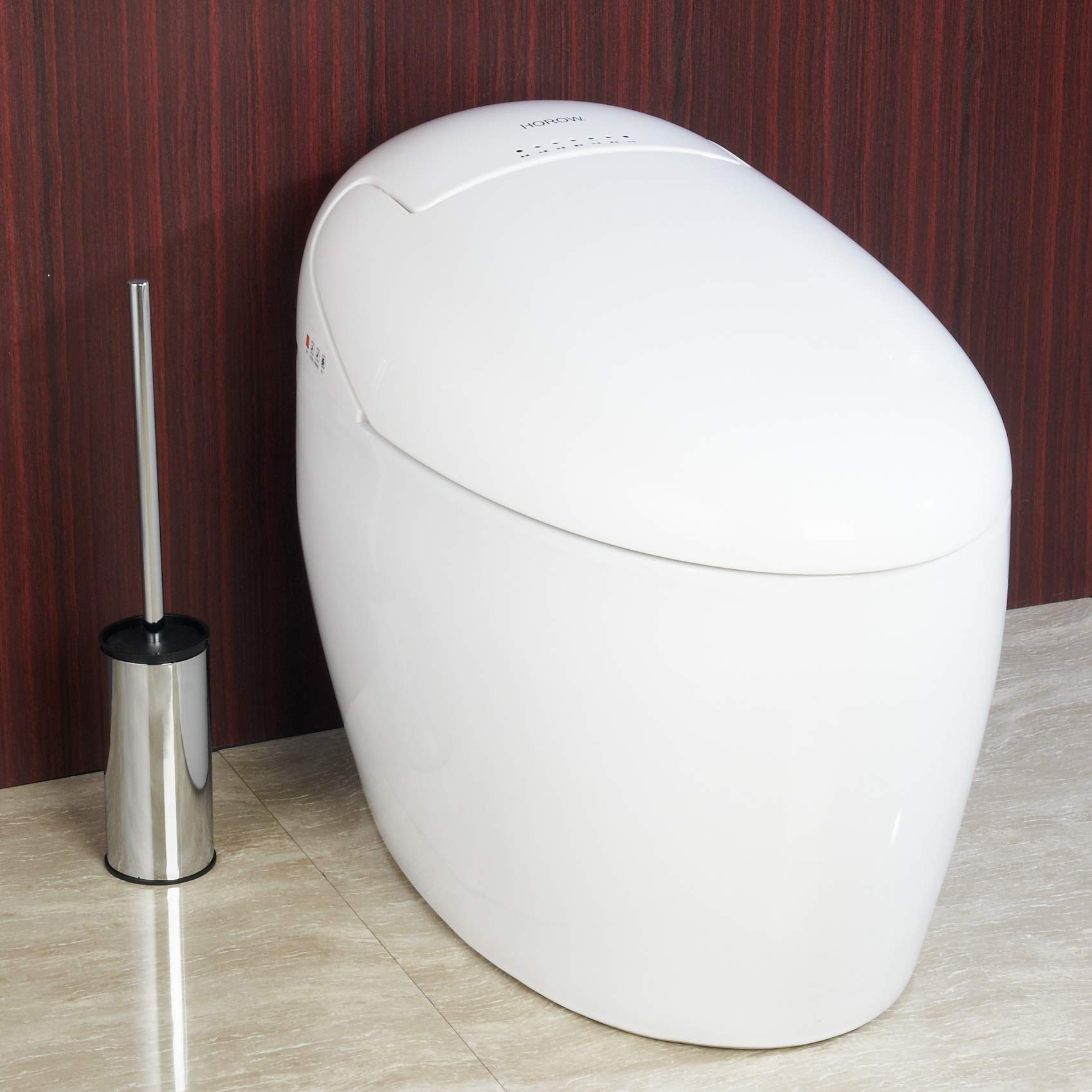 BGL- Portascopino per WC cromato, in acciaio inox, rotondo, con scopino e supporto per bagno (cromo)