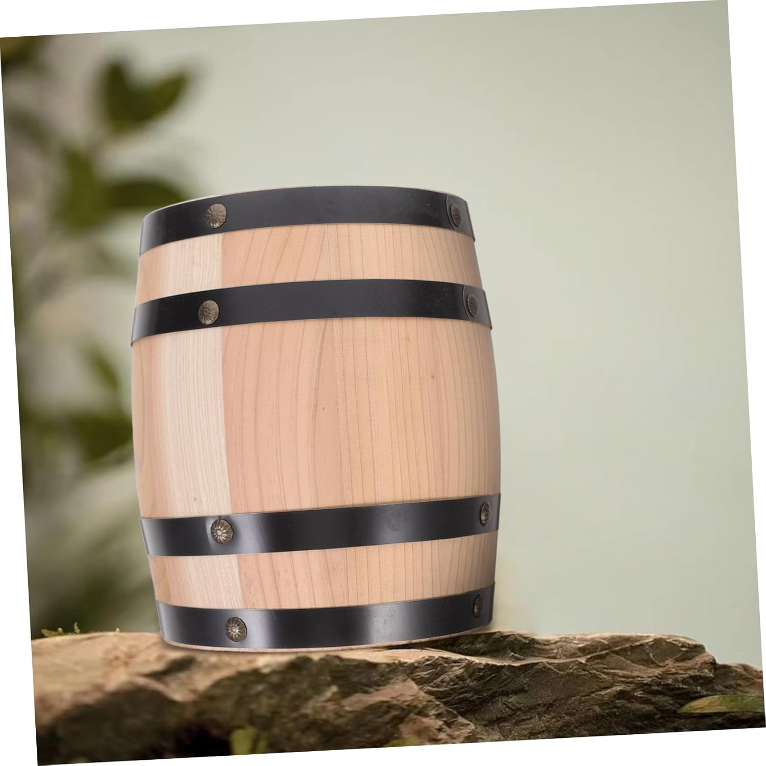 STOBAZA Wood Barrel Decoration Retro Wooden Wine Barrel for Home Bar Garden Planter Intricate Craftsmanship Unique Centerpiece for Entertaining Display