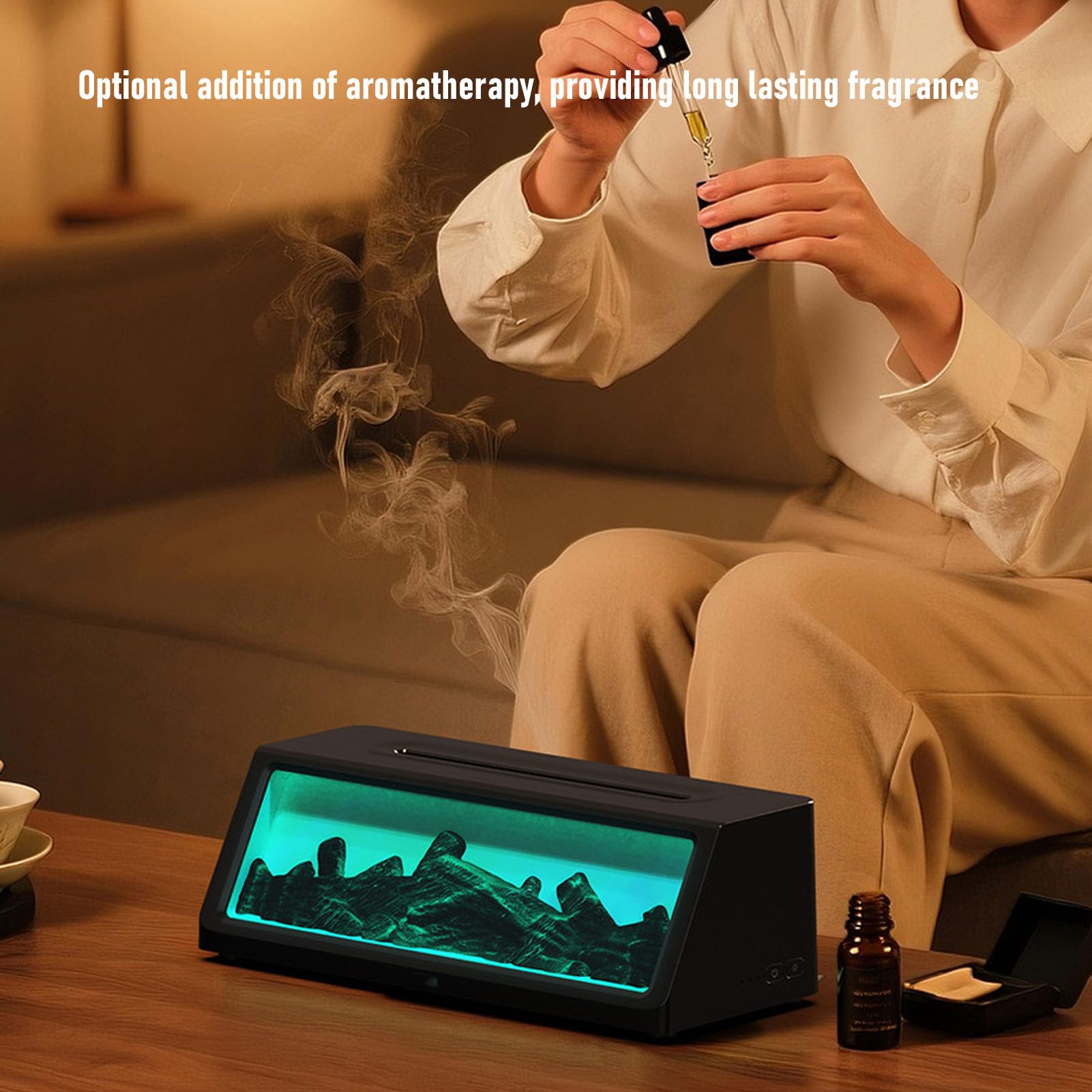 Diffusore di oli essenziali Diffusore per camino ad ultrasuoni da 320 ml con luce
